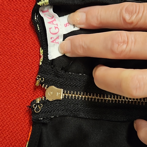 A'GACI Floral embroidered black mesh lace up long sleeve romper zip back S - Picture 4 of 8